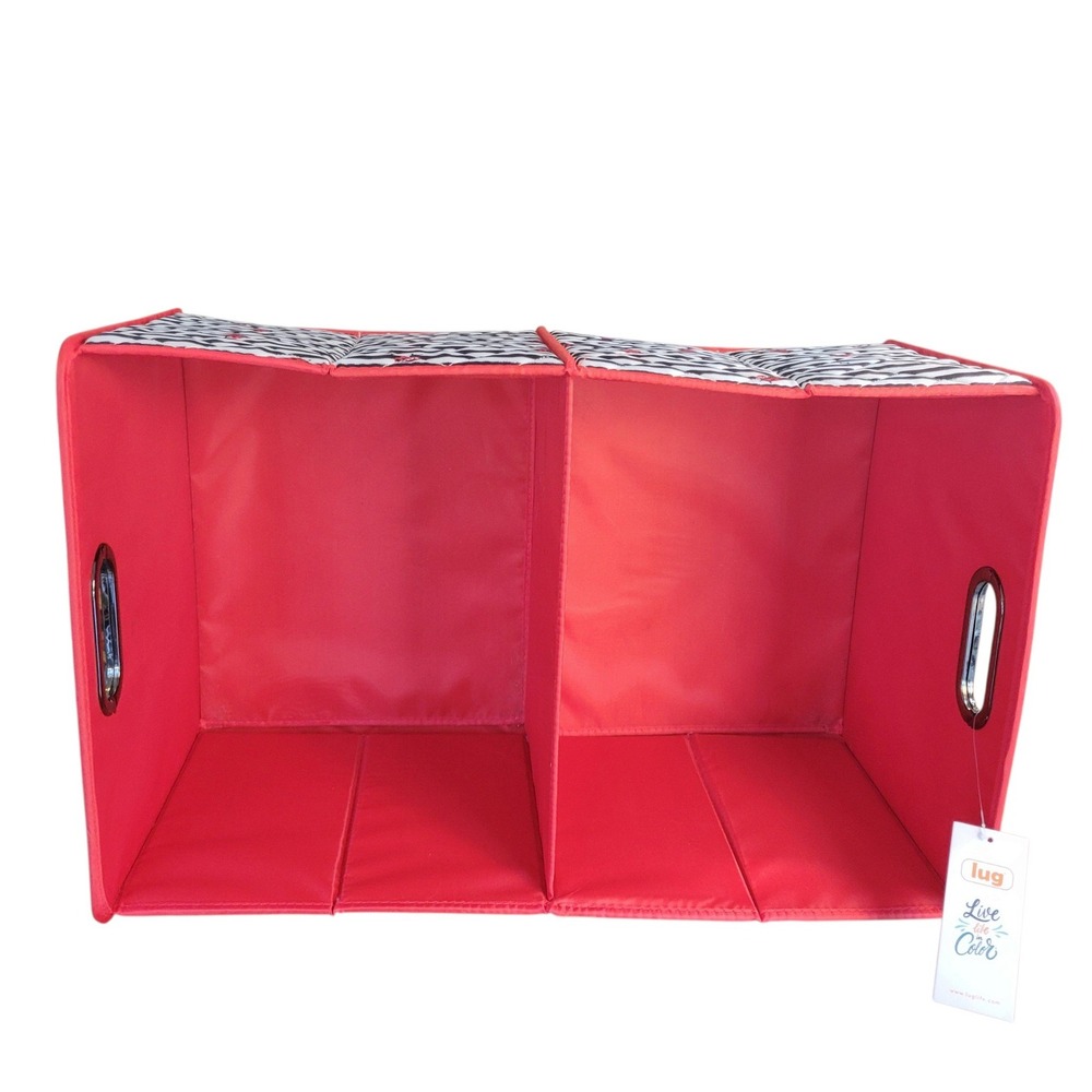 LUG Flatbed 2 Collapsible Multi-Purpose Organizer Ladybugs Striped 22X12 NEW - Picture 4 of 16